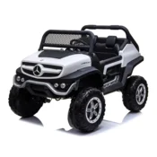 Džip Mercedes na akumulator – Benz UNIMOG Beli - EVA Gume i Kožno sedište