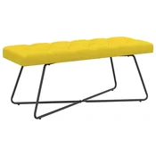 Vidaxl Klop s gumbnim oblazinjenjem Svetlo rumena 110 x 40 x 46 cm