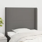 Vidaxl vidaXL Vzglavnik s krilci temno siv 83x16x118/128 cm blago