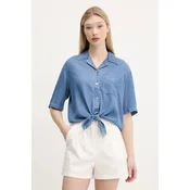 Srajca Tommy Jeans Chambray Tie Shortsleeve Shirt Denim XS