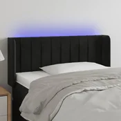 Vidaxl vidaXL Vzglavje postelje z LED diodo črno 103x16x78/88 cm žamet