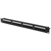 Lanberg PAINEL DE CONEXAO LANBERG DE 24 PORTAS, FORMATO 1U, PARA REDE LAN, RJ45, CAT6A, PRETO, CONEXAO ESTÁVEL.