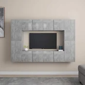 8-dijelni set TV ormarica siva boja betona konstruirano drvo
