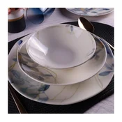 24-delni jedilni servis, bel/moder, porcelan