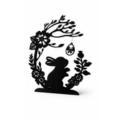Mi Velikonočni okrasek zajček pod lokom z velikonočnim jajcem, črn
