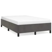 Vidaxl Posteljni okvir brez vzmetnico temno siva 120x190 cm žamet