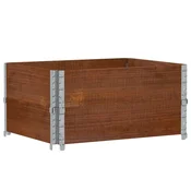 Vidaxl Paletni okvirji 2 kosa rjavi 80x60 cm trdna borovina
