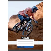 Nebulo: Spetačena zvezek z motivom gorskega kolesarja, črtni, 20-32 A/5