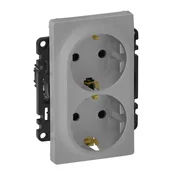 753326 DVOJNI VTIČ 2P+E/16A/250V VALENA LIFE ALU LE753326