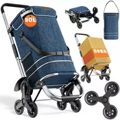 Nakupovalna torba na kolesih za stopnice COMFORT, 50l, modra Monzana