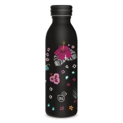 Dvojno stenska kovinska steklenica za vodo 600ml - Black hibiscus