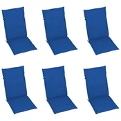 Jastuci za vrtne stolice 6 kom plavi 120 x 50 x 3 cm od tkanine
