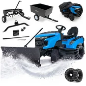 THUNDER Vrtni traktor HEXWELT HW-TR-586 – 586 cm3, 2-valjni 4-taktni motor, 107 cm + snežni plug, prikolica, prezračevalnik, (5000364551)