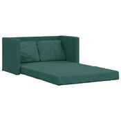 Vidaxl Talni raztegljiv kavč 2 v 1 temno zelen 112x174x55 cm blago