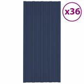 Greatstore Strešni paneli 36 kosov pocinkano jeklo antracitni 100x45 cm