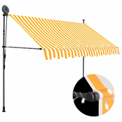 VIDAXL ročno zložljiva tenda z LED lučmi, 300cm