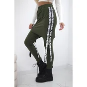 Pants/suit with khaki selfie inscription