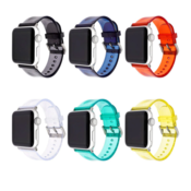 Transparent Apple Watch Sport Silicone Strap 42/44/45mm svetlo zeleni