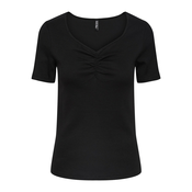 Pieces Ženska majica s kratkimi rokavi PCTANIA Slim Fit 17135430 Black (Velikost XS)