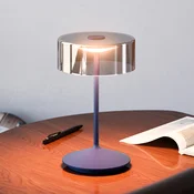 Sigor Namizna svetilka Numotion LED za polnjenje, modra, steklena, IP54, z možnostjo - Dnevna soba/jedilnica - Sodobni - slivovo modra, prozorna - Steklo