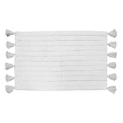 Douceur d intérieur  Kopalniške preproge TAPIS DE BAIN+POMPONS 50 x 80 CM COTON JACQUARD MINATIS BLANC/BL  Bela