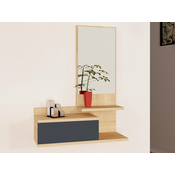 Toaletna mizica Kailua 1629 Hrast, Antracit, Ogledalo, 90x60x31cm