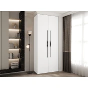 Garderobna omara Hartford 562 (Bela) Bela, Črna, 246x100x42cm, Vrata omareVrata omare: S tečaji