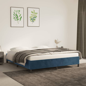 vidaXL Posteljni okvir brez vzmetnice temno moder 180x200 cm žamet
