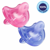 CHICCO V celoti silikonska duda Physio Soft girl 2 kos, 16-36m