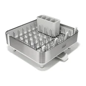 Plastičen nastavljiv odcejalnik posode v srebrni barvi 35,5x38 cm Extend Steel Plus – Joseph Joseph