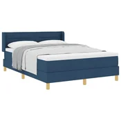 Vidaxl Postelja z vzmetnico z vzmetnico Modra 200 x 160 cm blago