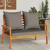 vidaXL Vrtna klop z blazino 120 cm trden akacijev les