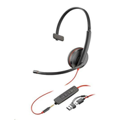 Slušalke Poly Headset Blackwire 3215, 3, 5 mm jack adapter USB-C/A, mono (v razsutem stanju)