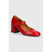 Kožne salonke Billi Bi boja: crvena, s debelom potpeticom, A5563