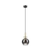 Luster na sajli VELLO 1xE27/15W/230V crna/zadimljeno bež/crna