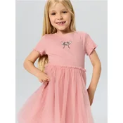 Sinsay - Pamucna haljina sa tilom i vezom Stitch - lila