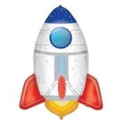 Folija balon v obliki vesoljske rakete, 77 cm