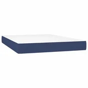 Vidaxl Vzmetnica z žepkasto vzmetjo srednje trdote modra 140x190x20 cm blago