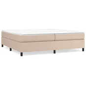Vidaxl Posteljni okvir z vzmetmi kapučino 200x200 cm umetno usnje