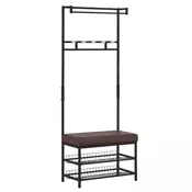 Homestar Obešalnik s klopjo 725x35x180 cm Črna shramba