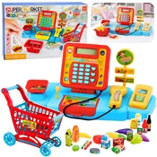 slomart Interaktivna blagajna s trgovino in košarico za otroke LEAN TOYS