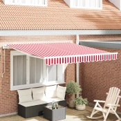 Povlacivi tende Crvena i bijela 350 x 250 cm Tkanina i Aluminij