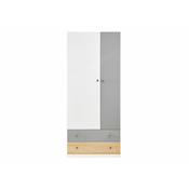 Garderoba Omaha R120 Hrast, Siva, Bijela, 190x80x50cm, Porte guardarobaVrata garderobe: Klasicna vrata