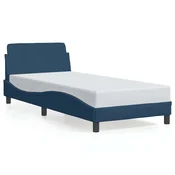 Vidaxl Posteljni okvir z vzglavjem Dover moder 80x200cm blago