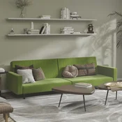 Dvosjed na razvlacenje svjetlozeleni baršunasti