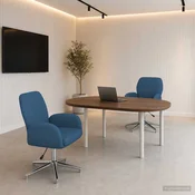 vidaXL vidaXL Vrteči pisarniški stoli 2 kos 54 x 58 x 90 cm Modra Blago, (5000302340)