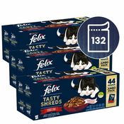 FELIX TASTY SHREDS Multipack - s piščancem/govedino/raco/korenčkom v soku 88 x 80 g