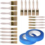 Rosfix ROSFIX SET ČOPIČEV IN MASKIRNIH TRAKOV – 20X NARAVNO VLAKNO, 15–50 MM, 2X TRAK 40 MM X 50 M, (5000036500)