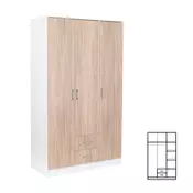 Garderobna omara Miami 120x205 cm sonoma hrast-bela