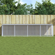 Greatstore Kokošnjak s streho svetlo sivo 403x98x90 cm pocinkano jeklo